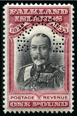 Stamp of Falkland Islands 1933 Centenary set with SPECIMEN perfins mint nh