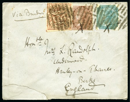 Stamp of Indian States » Jammu & Kashmir combo cover to England 7 OCT 1882