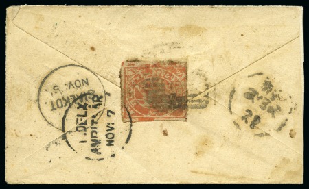 Stamp of Indian States » Jammu & Kashmir combo cover with India 1/2 blue pse