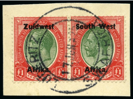 Stamp of South West Africa 1923-26 Setting III 1/2d to £1 in used pairs