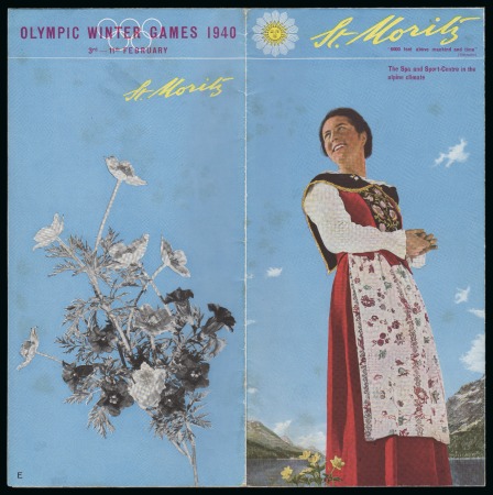 Stamp of Olympics » 1940 Garmisch-Parternkirchen (Cancelled) 1940 St. Moritz fold-out brochure with Olympics slogan