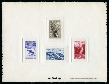 Stamp of Olympics » 1948 St. Moritz Monaco 1948 Olympics set of four composite épreuve de-luxe