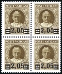Stamp of Italy » Vatican State 1934 Provisionals set in mint nh blocks of four