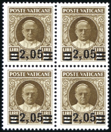 Stamp of Italy » Vatican State 1934 Provisionals set in mint nh blocks of four