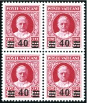 Stamp of Italy » Vatican State 1934 Provisionals set in mint nh blocks of four