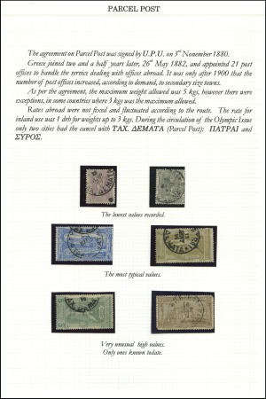 Stamp of Olympics » 1896 Athens 1896 Olympics selection with Parcel Post cancels, 