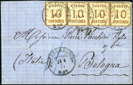 Stamp of France » Guerre de 1870-1871 Lettre de Strasbourg occupé pour l'Italie