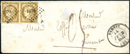 Stamp of France 1849 Cérès 10c bistre en paire