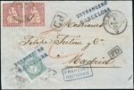 Stamp of Rarities of the World Mixed franking with Spain and Switzerland