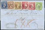 Stamp of Greece » Large Hermes Heads » 1862-67 2nd Athens print Impressive Five-Colour Franking