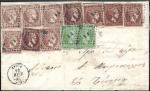 Stamp of Greece » Large Hermes Heads » 1862-67 2nd Athens print The Remarkable Friend Cover