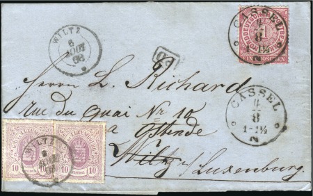 Stamp of Luxembourg Second Issue Combination usage with North German Confederation