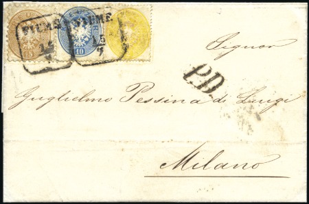 Stamp of Hungary AUSGABENMISCHFRANKATUR NACH ITALIEN - MIXED ISSUE 