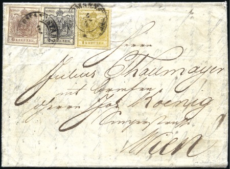 Stamp of Hungary DREIFARBENFRANKATUR mit KOMBINATION HAND- UND MASC