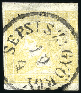 Stamp of Hungary Gelber Merkur Type Ib zentrisch entwertet SEPSI SZ