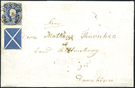 Stamp of Hungary 15KR BRIEF MIT KOMPLETTEM ANDREASKREUZ15Kr blau 