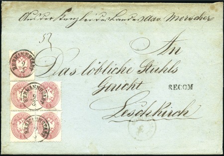 Stamp of Hungary WENDEBRIEF1863 5Kr rot eng gezähnt in senkrechte