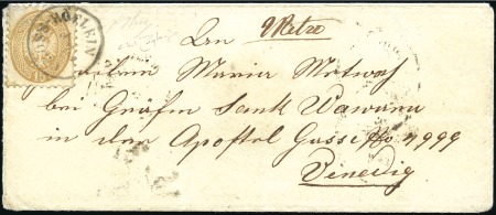 Stamp of Hungary LOMBARDEI-VENETIEN IN UNGARN GEBRAUCHT15soldi br