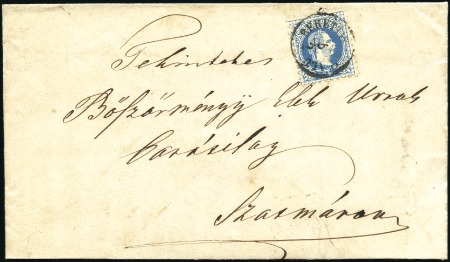 Stamp of Hungary 10Kr Blau entwertet BERETTYÓ-UJFALU 6/2 auf doppel