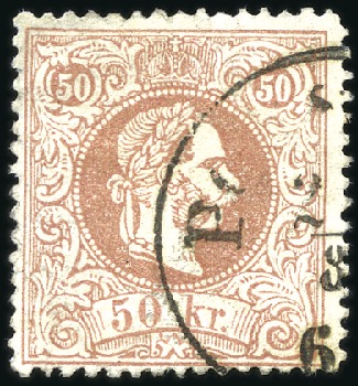 Stamp of Hungary 50Kr rosalila entwertet mit Einkreis POZSONY, in g