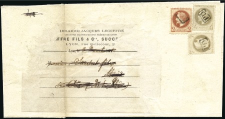 Stamp of France Oblitération PD sur 2c Lauré +4c Lauré (x2)