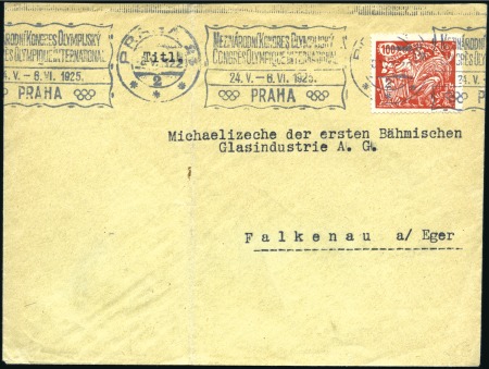 Stamp of Olympics » 1925 Prague Congress 1922 Envelope with Olympic Congress continuous machine cancel