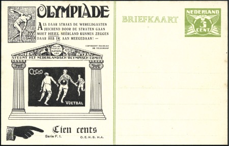 Stamp of Olympics » 1928 Amsterdam » Huygens Postal Stationery Cards (ordered by Series number) 5c Official postal stationery card by Huygens, dep