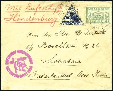 Stamp of Olympics » 1936 Berlin » Special Postmarks 1936 (Jul 22) Hindenburg Olympic Flight cover from