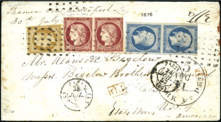 Stamp of France Rare afft en double port pour les ETATS-UNIS