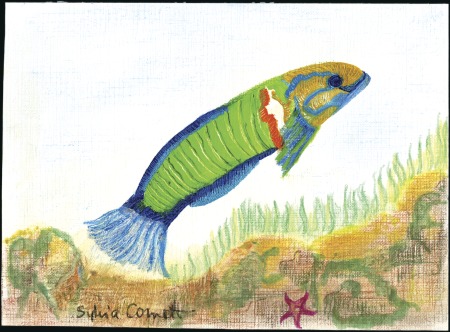 Stamp of Colonies françaises » Monaco 2011 Poisson, 1 maquette à l'huile pour le timbre