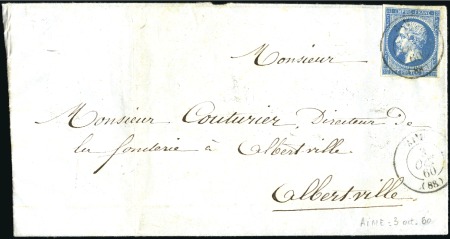 Stamp of Auction catalogues 1860 Càd Aime (Savoie) 03.10.60 sur 20c Empire