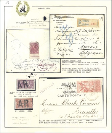 Stamp of Olympics » 1906 Athens 1906 Athens. Exhibition page with "Comité des Jeux Olympiques à Athène" printed cover etc.