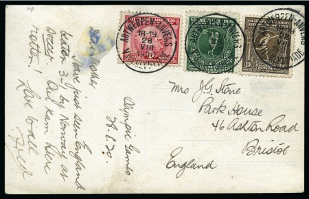 Stamp of Olympics » 1920 Antwerp Olympic postcard (athletes of Great Britain), Olym