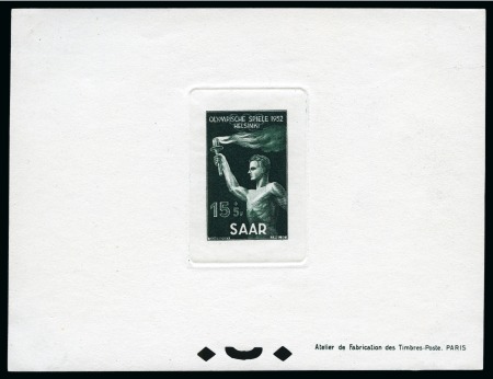 Stamp of Olympics » 1952 Helsinki Saarland Mi 314-315: Two 'epreuve de luxe' and Oly