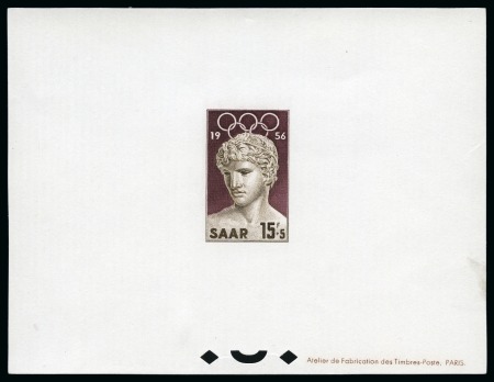 Stamp of Olympics » 1956 Melbourne Saarland Mi 371-372: Two 'epreuve de luxe' series 