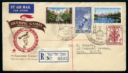 Stamp of Olympics » 1956 Melbourne Melbourne R-label Main Stadium (Press) Melb.Vic.Au