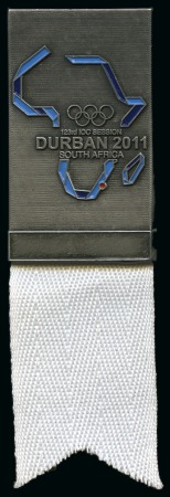 Stamp of Olympics » 2010 Vancouver 2011 IOC Session in Durban medal with ribbon and o