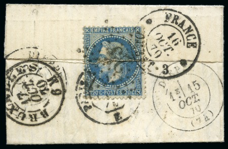 Stamp of France » Guerre de 1870-1871 Ballon monté en petit format de Paris 30.09.70