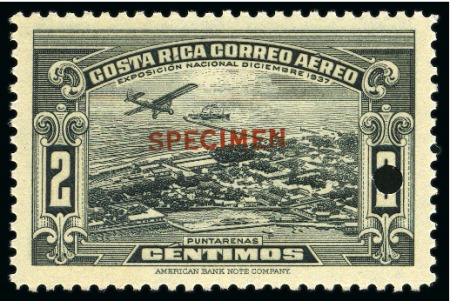 Stamp of Costa Rica American Banknote Specimens: Attractive & large du