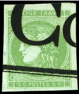 Stamp of France 1870 5c Bordeaux obl. typographique des journaux