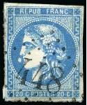 Stamp of France 1870 Lot de quatre 20c Bordeaux avec variétés