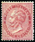 Stamp of Italy 1863 40C Rose-carmine, De La Rue printing, never h