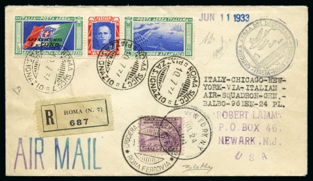 Stamp of Italy 1933 Balbo Transatlantic flight, I-LONG Triptych t