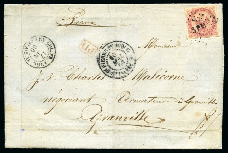 Stamp of Colonies françaises » St. Pierre et Miquelon 1866 Lettre de St Pierre 30.05.1866 pour Granville