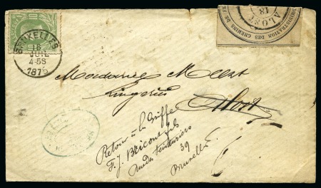 Stamp of Belgium 10c vert  sur enveloppe de Bruxelles pour Alost, r