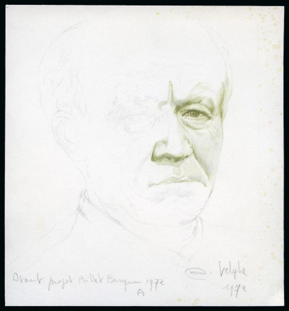 Stamp of Belgium 1972 BANKNOTES Two Artist's sketches for the desig