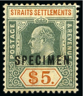 Stamp of Malaysia » Straits Settlements 1902-03 Set of 12 with SPECIMEN ovpt, 1c with no g