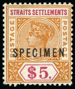 Stamp of Malaysia » Straits Settlements 1892-99 Set of 10 with SPECIMEN ovpt, either no gum