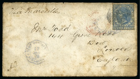 Stamp of Malaysia » Straits Settlements 1878 Envelope from Singapore to London with 1867-7