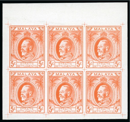 Stamp of Malaysia » Straits Settlements 1934 Survey Department 5c essay in orange in imper